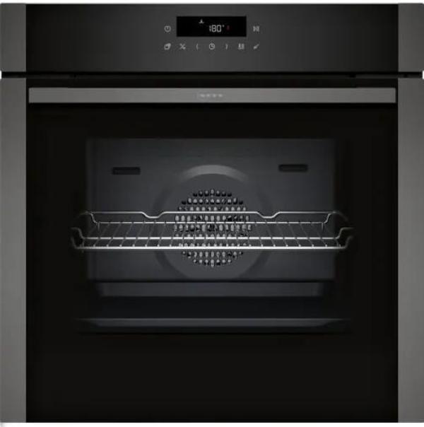 ARDEBO.de Neff B6ACJ7AG3 N50 A+ Einbaubackofen, 59,4 cm breit, 71 L, Pyrolyse, 7 Heizarten, TouchControl, Grillfunktion, Kindersicherung, Hide Tür, Air Fry, Graphite-Grey