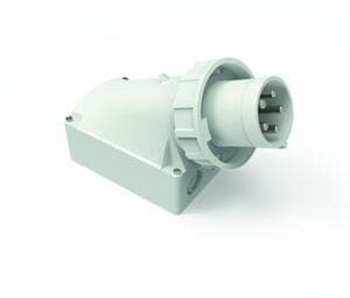 ARDEBO.de Bals 24689 Wandgerätestecker, 63A, 5p, >50V, 1H, GTB-W-ST, IP67, Gehäuse 170x118mm, grau (24689 )