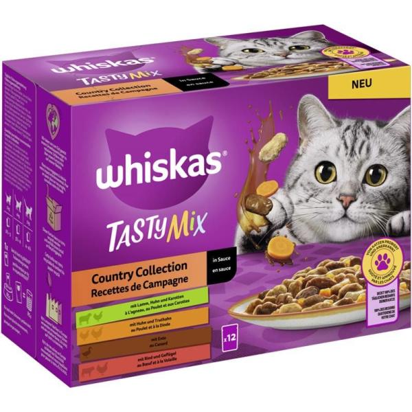 ARDEBO.de Whiskas Portionsbeutel Tasty Mix Multipack Country Collection in Sauce 12 x 85g