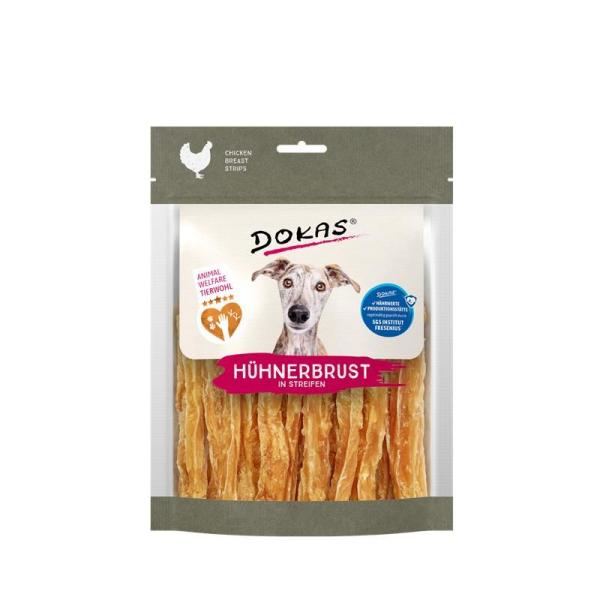 ARDEBO.de Dokas Hunde Snack Hühnerbrust in Streifen 170g - welfare chicken