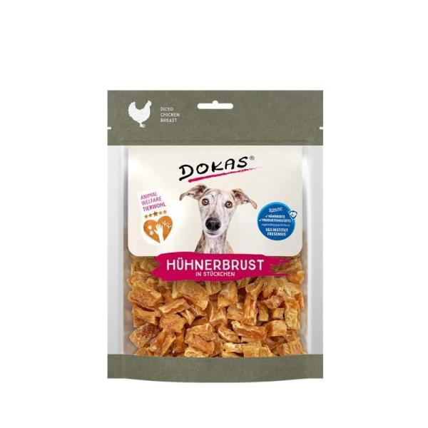 ARDEBO.de Dokas Hunde Snack Hühnerbrust in Stücken 170g - welfare chicken