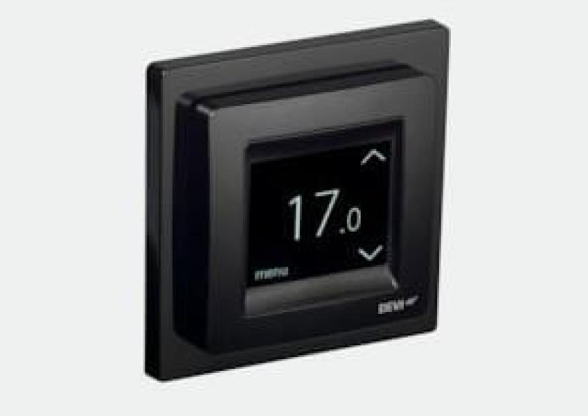 ARDEBO.de Devi DEVIregTouch, UP Uhren-Thermostat, 16A, 230V, mit Rahmen, schwarz (140F1069)
