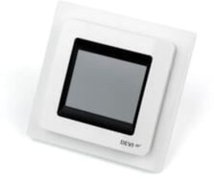 ARDEBO.de Devi DEVIregTouch, UP Uhren-Thermostat, 16A, 230V, mit Rahmen, polarweiß (140F107)