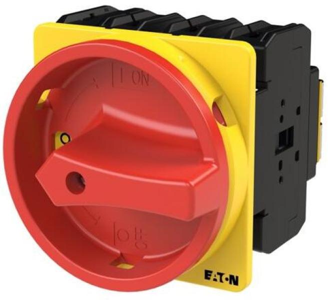 ARDEBO.de Eaton P3-63/EA/SVB/N Hauptschalter, P3, 63 A, Einbau, 3-polig + N, NOT-AUS-Funktion, mit rotem Drehgriff und gelbem Sperrkranz, abschließbar in 0-Stellung (010398)