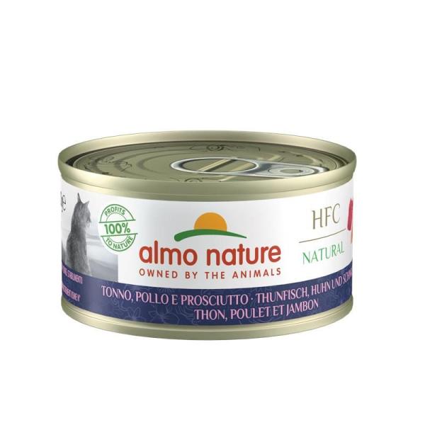 ARDEBO.de Almo Nature Dose Adult Natural Thunfisch, Huhn und Schinken 70g