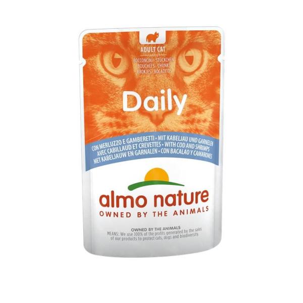 ARDEBO.de Almo Nature PB Daily Menu Kabeljau & Garnelen 70g