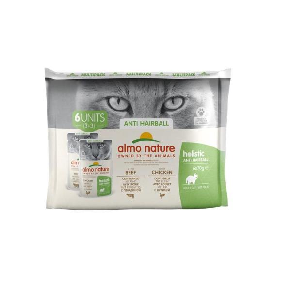 ARDEBO.de Almo Nature PB Multipack Holistic Hairball 6x70g