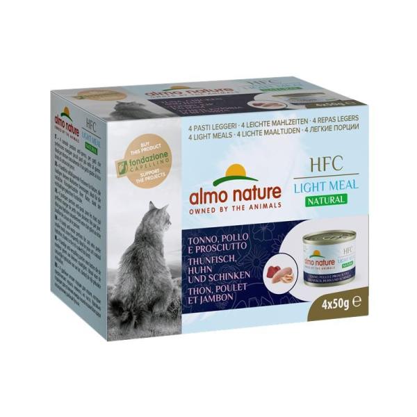 ARDEBO.de Almo Nature MP Adult Natural Light Meal Thunfisch, Huhn, Schinken 4x50g