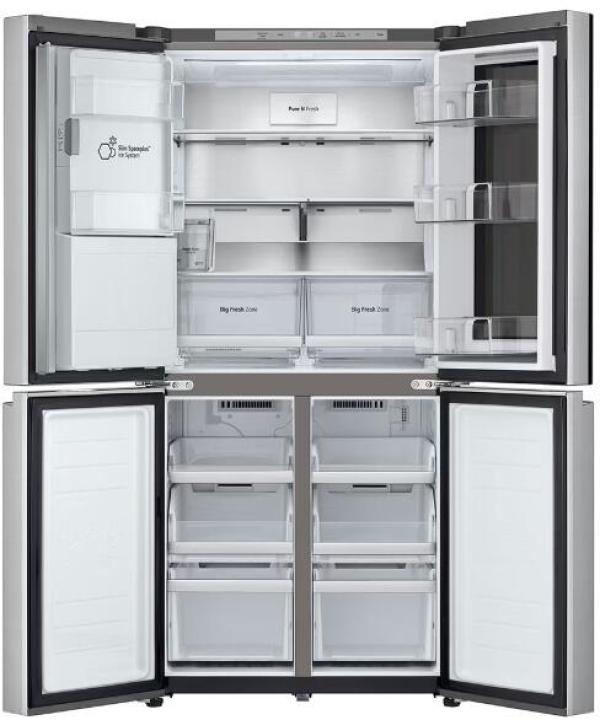 LG GMG761MBAE Stand Side-by-Side Kombination Multidoor, 83,5 cm breit, 508 L, InstaView, Wassertank, Eis-, Crushed Ice- und Wasserspender, WLAN, Metal Sorbet
