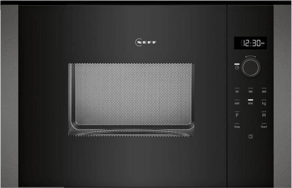 ARDEBO.de Neff HLAWD23G0 N50 Einbau Mikrowelle, 59,4 cm breit, 20 L, 5 Leistungsstufen, 7 Automatikprogramme, Graphite-Grey