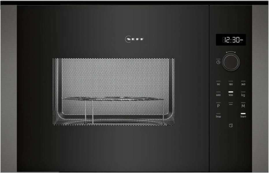 ARDEBO.de Neff HLAGD53G0 N50 Einbau Mikrowelle, 59,4 cm breit, 25 L, Grillfunktion, 8 Automatikprogramme, Graphite-Grey