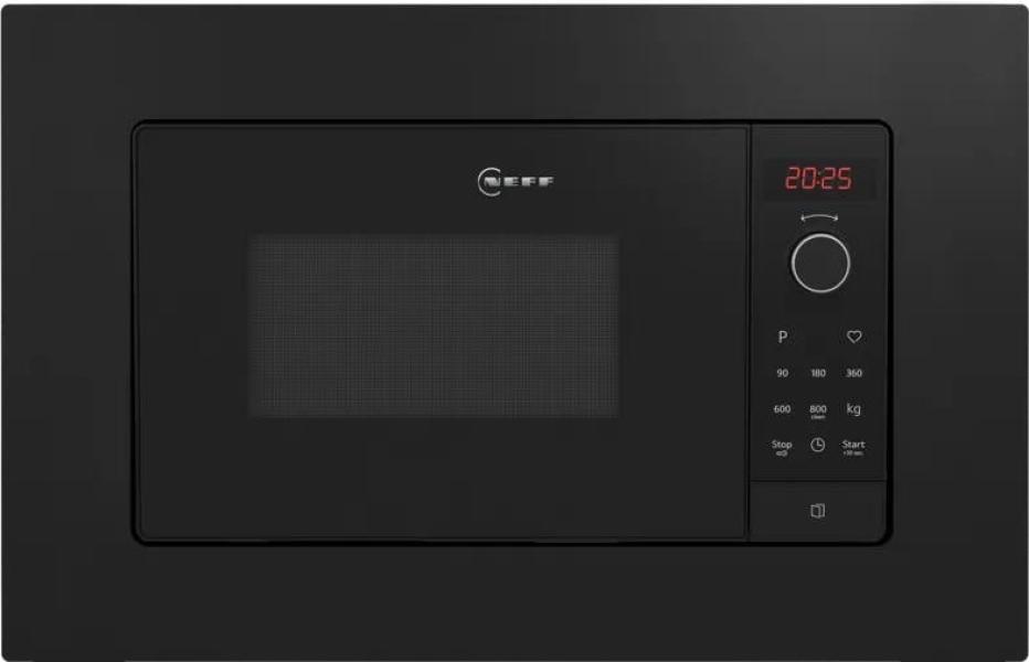 ARDEBO.de Neff HLAWG26S3 N30 Einbau Mikrowelle, 59,5 cm breit, 800 W, 20 L, QuickStart, 7 Automatikprogramme, schwarz