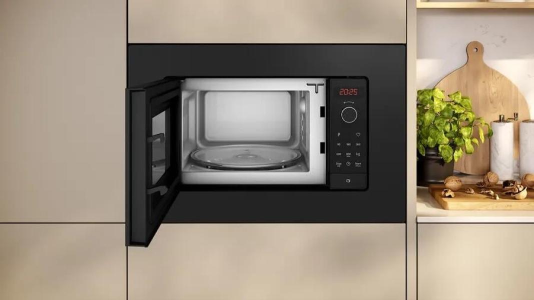 Neff HLAWG26S3 N30 Einbau Mikrowelle, 59,5 cm breit, 800 W, 20 L, QuickStart, 7 Automatikprogramme, schwarz