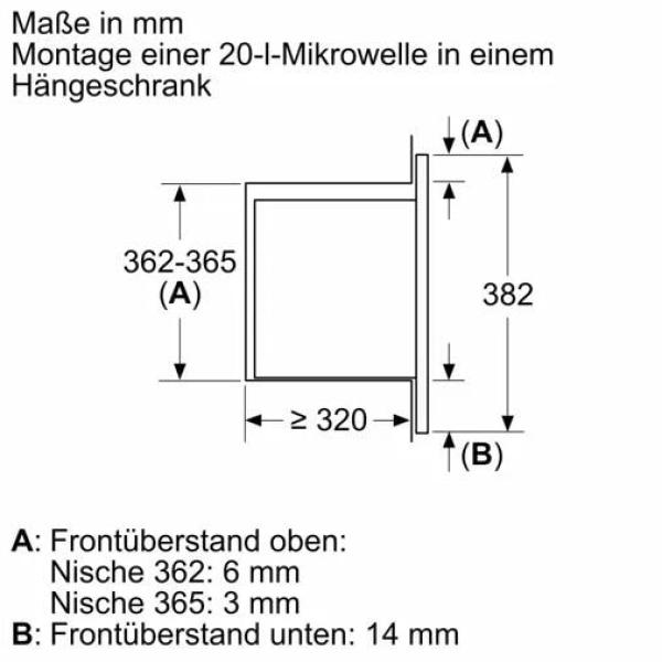Neff HLAWG26S3 N30 Einbau Mikrowelle, 59,5 cm breit, 800 W, 20 L, QuickStart, 7 Automatikprogramme, schwarz