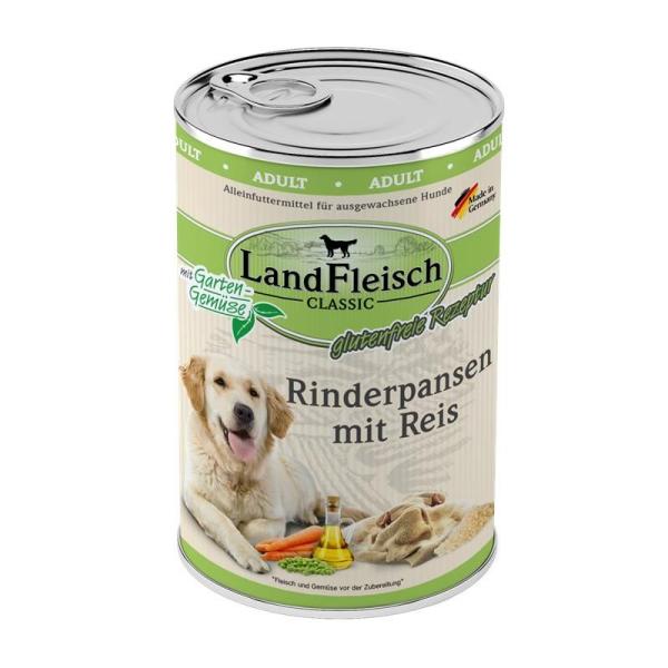 ARDEBO.de Landfleisch Dog Classic Rinderpansen mit Reis & Gartengemüse 400g