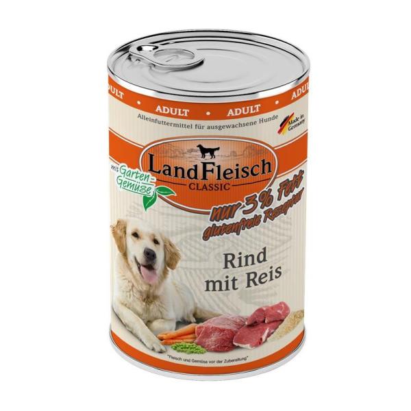 ARDEBO.de Landfleisch Dog Classic Rind mit Reis & Gartengemüse extra mager 400g