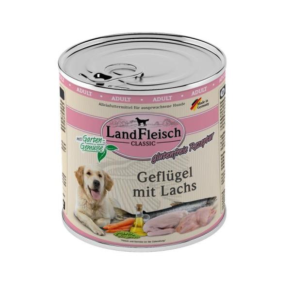 ARDEBO.de Landfleisch Dog Classic Geflügel mit Lachs & Gartengemüse 800g