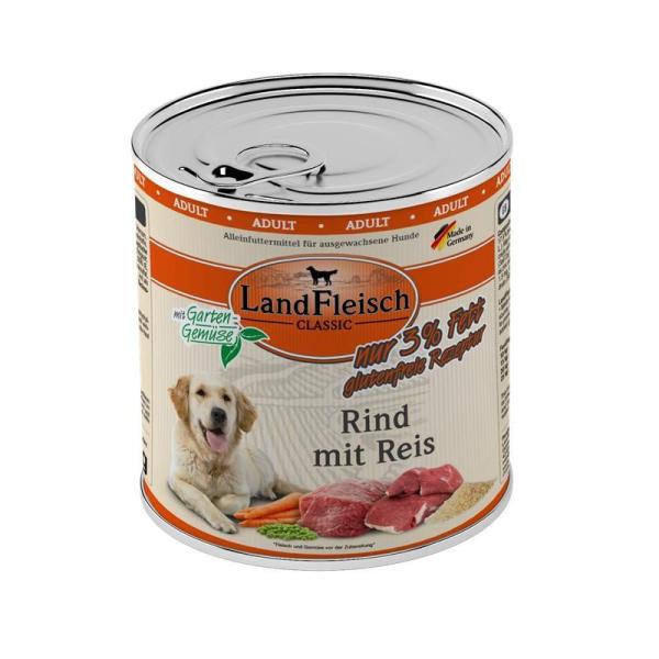 ARDEBO.de Landfleisch Dog Classic Rind mit Reis & Gartengemüse extra mager 800g