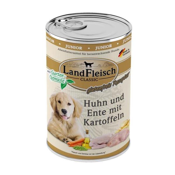 ARDEBO.de Landfleisch Dog Classic Junior Huhn, Ente & Kartoffeln mit Gartengemüse 400g
