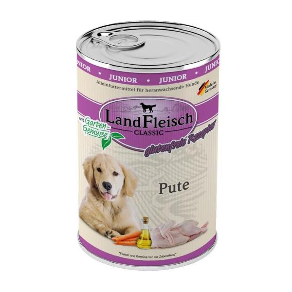 ARDEBO.de Landfleisch Dog Classic Junior Pute mit Gartengemüse 400g