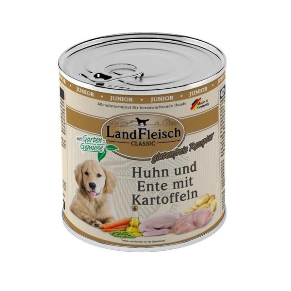 ARDEBO.de Landfleisch Dog Classic Junior Huhn & Ente & Kartoffeln mit Gartengemüse 800g