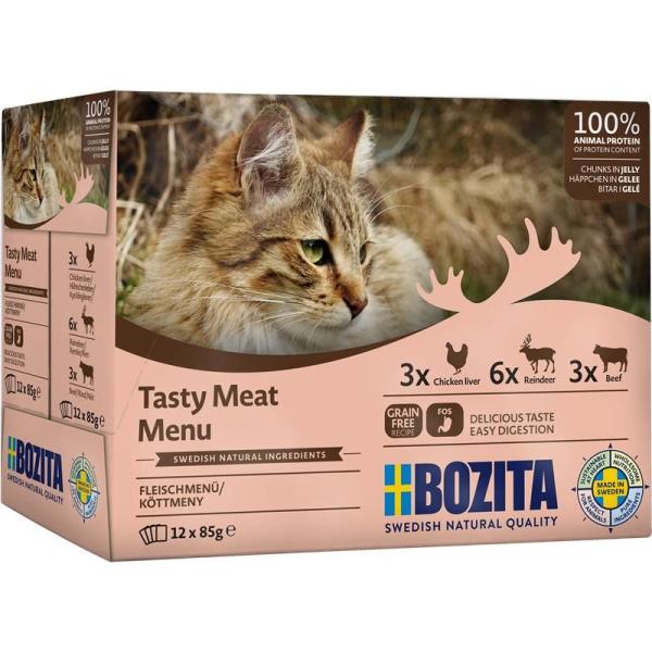 ARDEBO.de Bozita Tasty Meat Menu Häppchen in Gelee Multibox 12x85 g