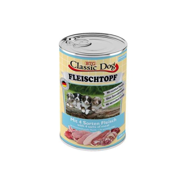 ARDEBO.de Classic Dog Dose Fleischtopf Junior mit 4 Sorten Fleisch 400g