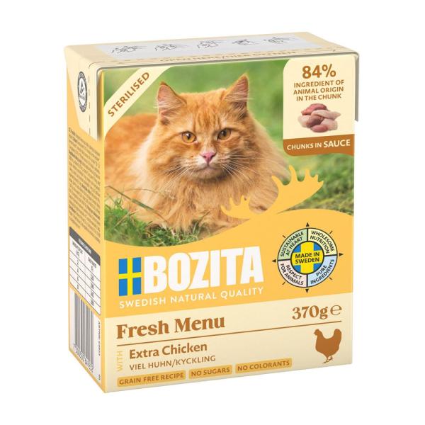 ARDEBO.de Bozita Sterilised Häppchen in Sauce mit viel Huhn 370 g