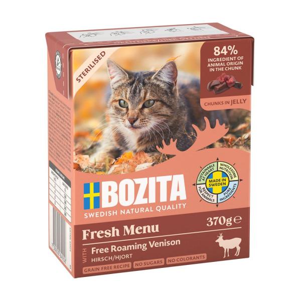 ARDEBO.de Bozita Sterilised Häppchen in Gelee mit Hirsch 370 g