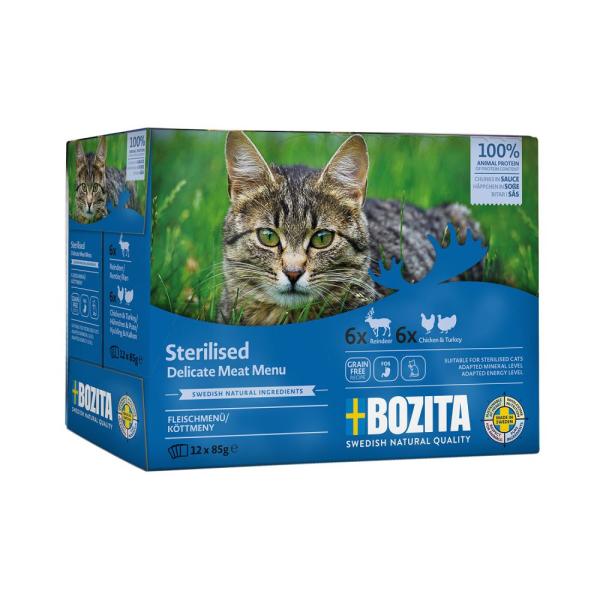 ARDEBO.de Bozita Sterilised Häppchen in Sauce mit Fleisch Multibox 12x85 g