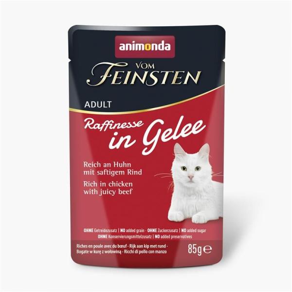 ARDEBO.de Animonda Cat vom Feinsten Raffinesse in Gelee Adult reich an Huhn mit Rind 85 g