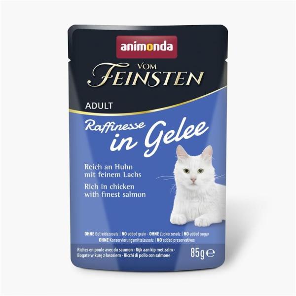 ARDEBO.de Animonda Cat vom Feinsten Raffinesse in Gelee Adult reich an Huhn mit Lachs 85 g