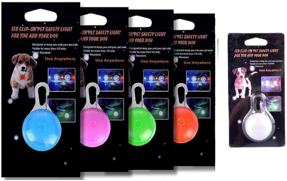 ARDEBO.de Sicherheits Clip-On LED Blinklicht für Hunde mit Schlüsselanhänger