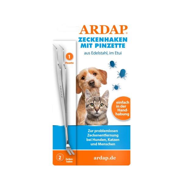 ARDEBO.de ARDAP Zeckenhaken mit Pinzette