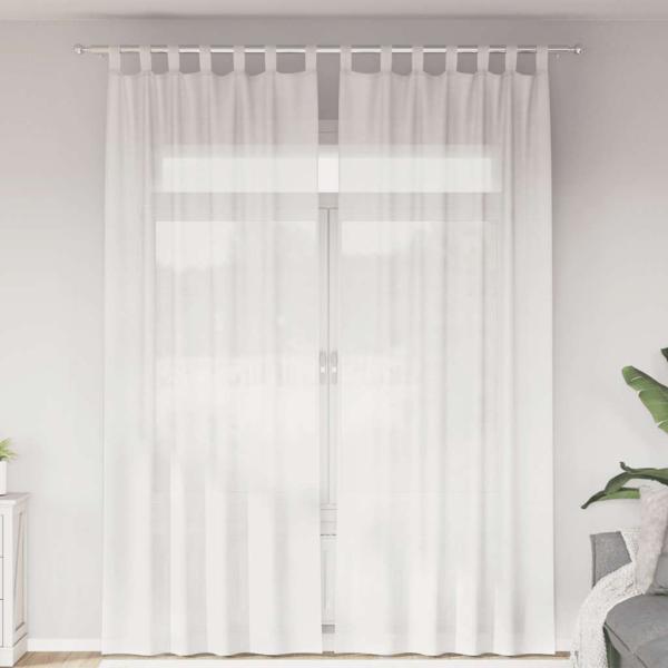 ARDEBO.de - Voile Vorhänge mit Schlaufen 2 Stk. Weiß 140x260 cm