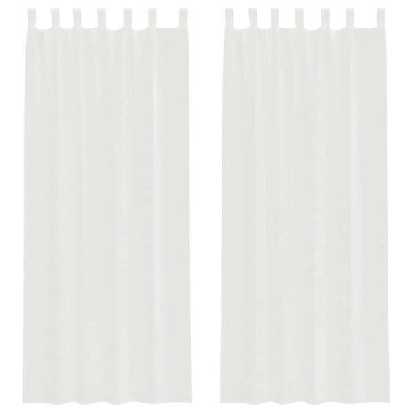 Voile Vorhänge mit Schlaufen 2 Stk. Weiß 140x260 cm