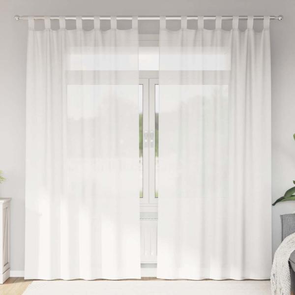 ARDEBO.de - Voile Vorhänge mit Schlaufen 2 Stk. Weiß 140x225 cm