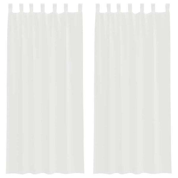 Voile Vorhänge mit Schlaufen 2 Stk. Weiß 140x225 cm