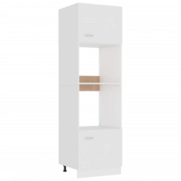 Mikrowellenumbauschrank Weiß 60x57x207 cm Holzwerkstoff
