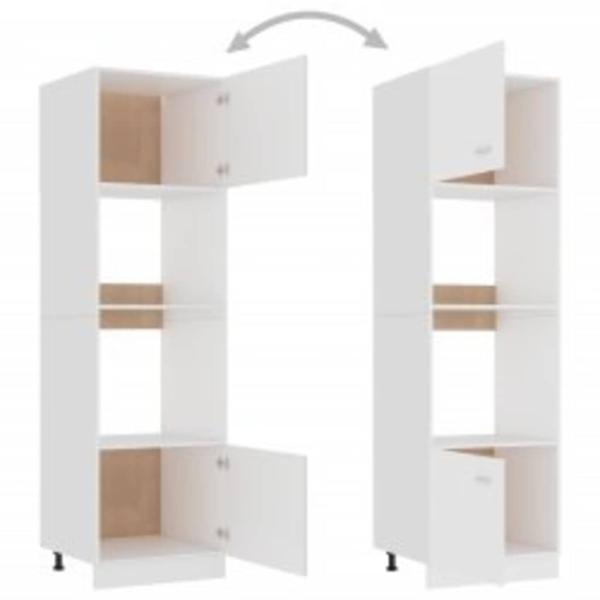 Mikrowellenumbauschrank Weiß 60x57x207 cm Holzwerkstoff