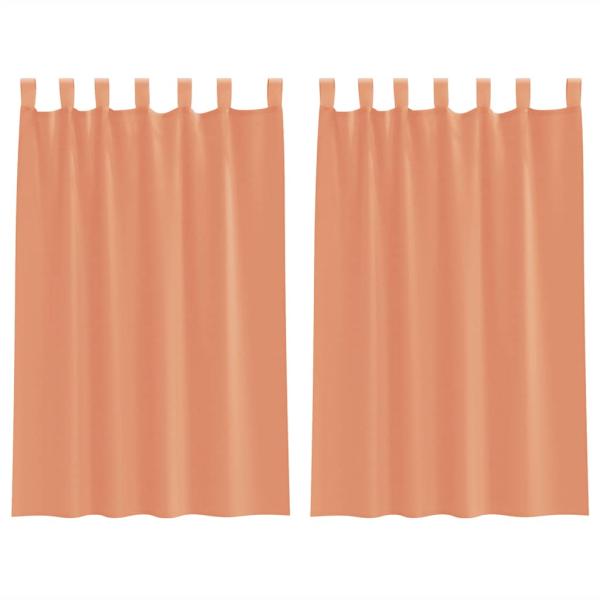Voile Vorhänge mit Schlaufen 2 Stk. Terrakottarot 140x175 cm