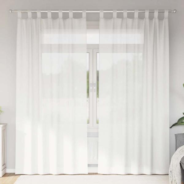 ARDEBO.de - Voile Vorhänge mit Schlaufen 2 Stk. Weiß 140x245 cm