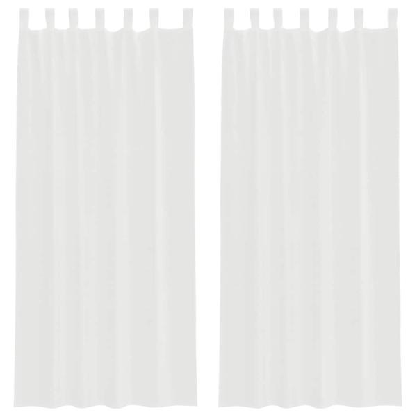 Voile Vorhänge mit Schlaufen 2 Stk. Weiß 140x245 cm