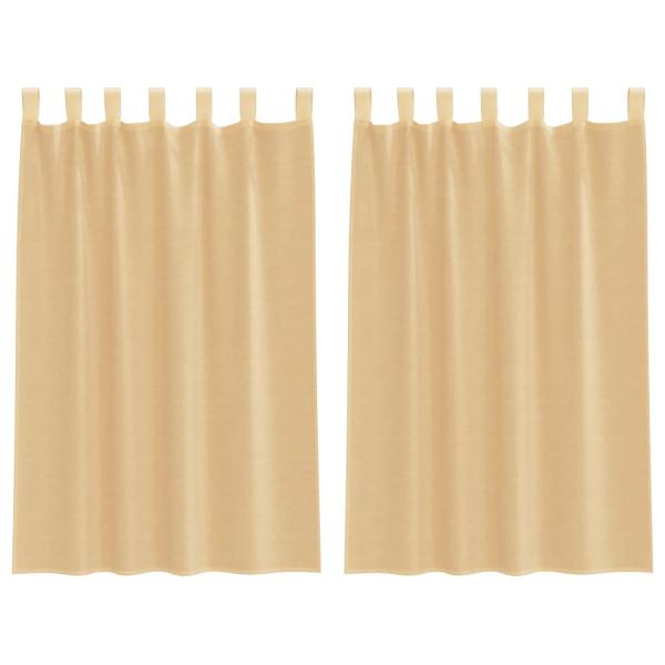 Voile Vorhänge mit Schlaufen 2 Stk. Sandfarbe 140x175 cm