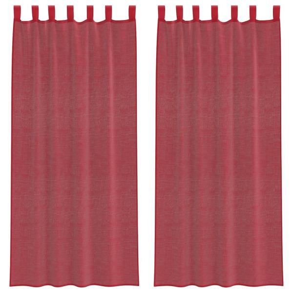 Voile Vorhänge mit Schlaufen 2 Stk. Weinrot 140x245 cm