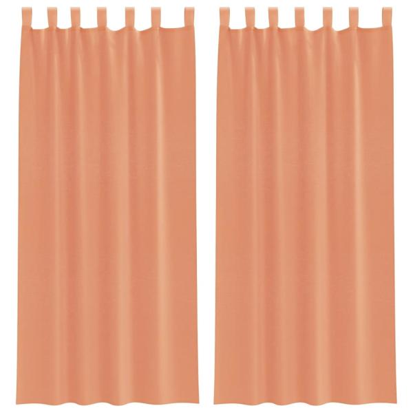 Voile Vorhänge mit Schlaufen 2 Stk. Terrakottarot 140x245 cm