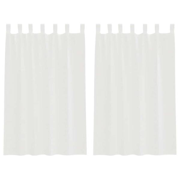 Voile Vorhänge mit Schlaufen 2 Stk. Weiß 140x175 cm