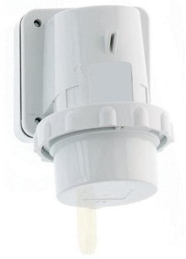 ARDEBO.de Bals Wandgerätestecker, 32A, 5p, >50V, 1H, GT-W-ST, IP67, grau (6950073) (24686)