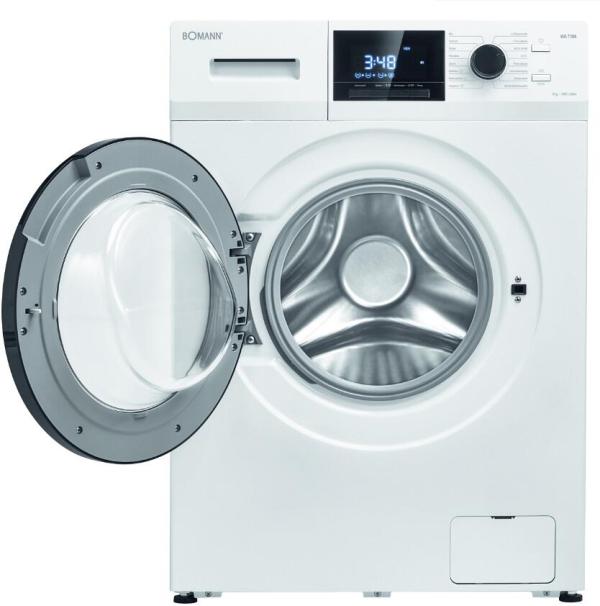 Bomann WA 7196 9kg Frontlader Waschmaschine, 60 cm breit, 1400U/Min, 16 Programme, Endzeitvorwahl, Kindersicherung, weiß