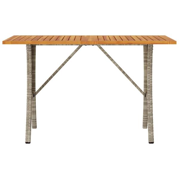 Gartensofa 3-Sitzer mit Kissen & Tisch Hellgrau Poly Rattan